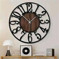 Antique 24" Wood Wall Clock, Analog Clock