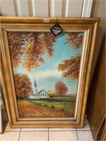 Church oil painting