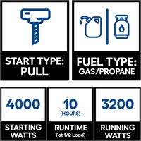 3200-Watt Gasoline/Propane Portable Generator