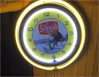 Schmidt Neon Lighted Clock 14 in