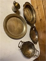 Antique silver plated dishes and cup