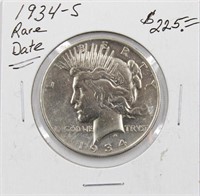 1934-S Silver Peace Dollar Coin Rare Date