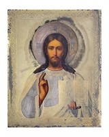 ANTIQUE ORTHODOX RUSSIAN ICON OF CHRIST