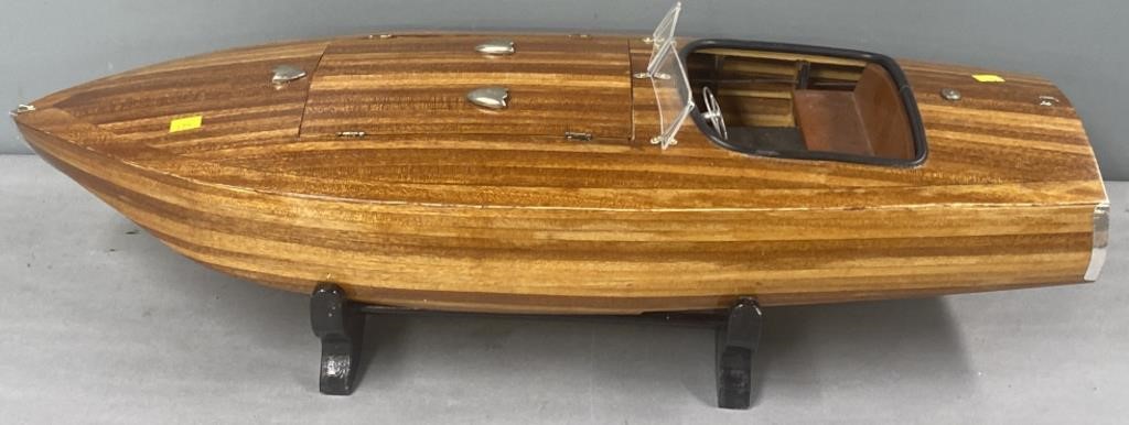 Electric Powered Model Mahogany Racing Boat