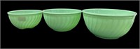 (3) Pc Set Jadeite Mixing Bowls