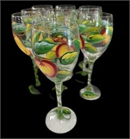 (10) Hand Painted Goblets