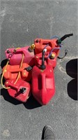 GROUP OF 6 RED GAS CANS