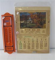 Golf thermometer and Ovid Oil Co. Cities Service