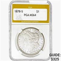 1878-S Morgan Silver Dollar PGA MS64