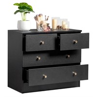 E8791  UBesGoo Modern Wood 4-Drawer Dresser Black