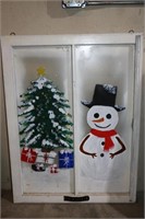 Holiday Time Painted Storm Window