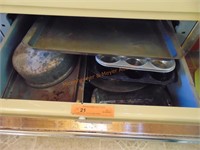 POTS AND PANS, & BOX PLASTIC CONTAINERS