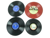4 Early Disc Phonograph Records