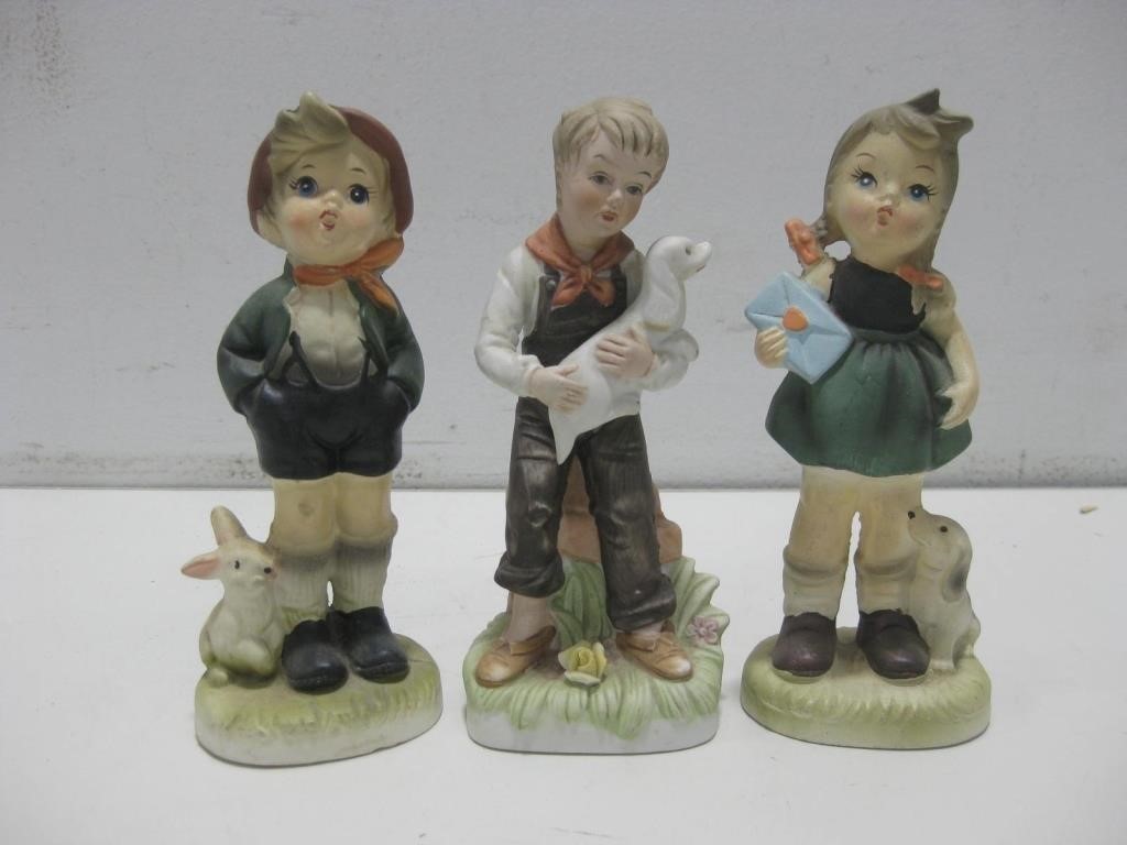 Three Ceramic Figurines Tallest 6"