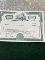 Franklin mint SHULTON Inc. stock certificate