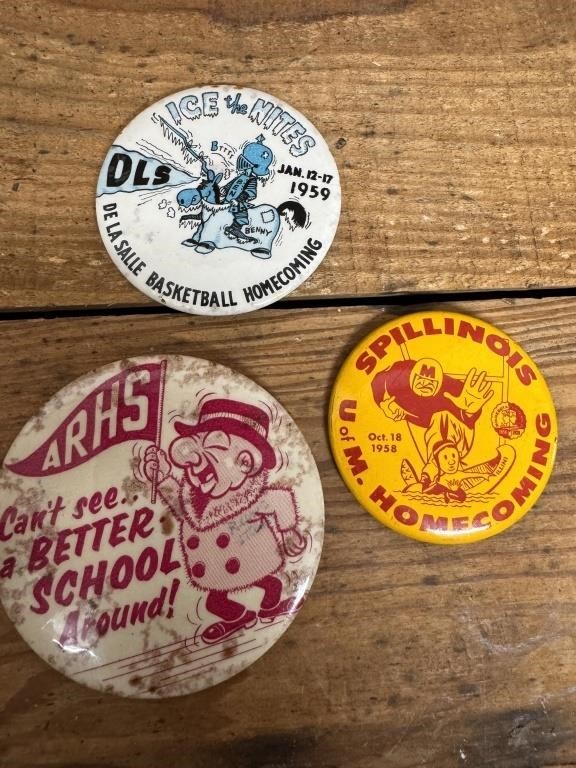 3 Vintage High School Pins