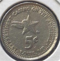 Casino on the admiral 5 cent gaming token St