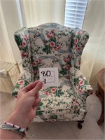 Floral wingback chair