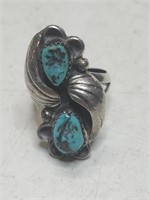 Southwest style, silver and turquoise ring, this