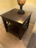 Dark Wood Side Table (24x24x24) (living room)