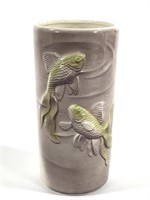 MCM Royal Copley Fish Green Koi Vase 8.25" H