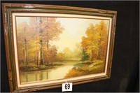 Framed & Signed Haston Painting 31x44"