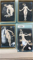 4e Spit Fire Girl Pin Up Glass Trays 7 1/2 x 5”
