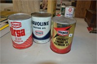 Group of Texaco cans