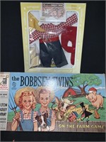 VTG BOBBSEY TWIN ON THE FARM GAME & CLOTHES