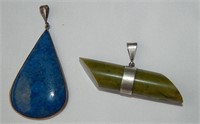 Sterling & Lapis and Bakelite Pendants