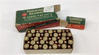 Box of vintage .30 Luger Remington Kleanbore