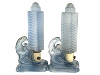 Pr. Deco Glass Vanity Lamps Skyscrapers, Nudes