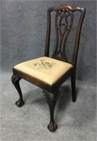 Chippendale Side Chair w/ Needle Point Stitching