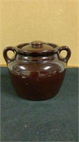 USA Brown STONEWARE POTTERY Double Handled Crock