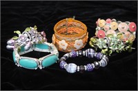 Colorful Hinged and Elastic Costume Bracelets