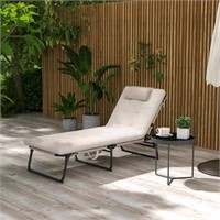 Outsunny Folding Lounge Chair with 4-level Reclini