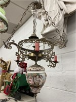 Gilt Plated and Ceramic Chandelier