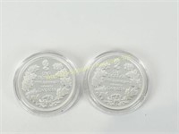 TWO 2011 100TH ANNIV OF THE CDN SILVER DOLLAR COIN