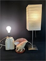 Contemporary lamps 13"-21.5"H with Seashell lamp
