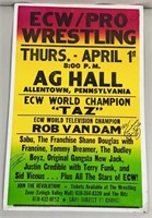 1999 2x Signed ECW Pro Wrestling Event Poster