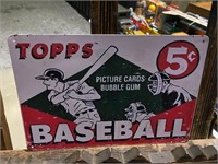 Metal Topps Baseball Cards Sign