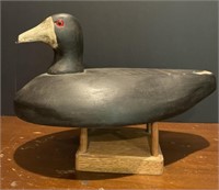 Wood Coot Decoy Signed HB