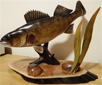 Hand-Carved Wooden Walleye by Mark Peterson