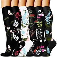 FuelMeFoot 6 Pairs Compression Socks for Women Men