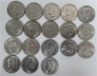 18 Piece Lot $1 Eisenhower Coins 1972 1974 1976