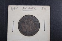 1894 FRENCH 5 CENT FRANC