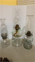 Lot of three vintage glass lanterns with