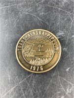 1976 Trans Alaska pipeline bronze coin
