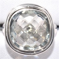 Silver Green Amethyst(5.95ct) Ring