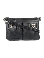 Marc Jacobs Black Leather Jacquard Crossbody Bag